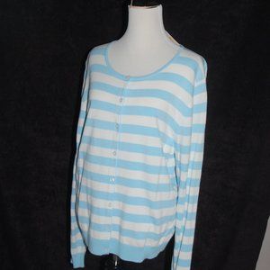 Apt. 9 Blue and White Stripe Sweater XL NWT
